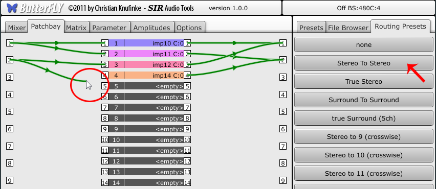 how to change preset output on stereo tools